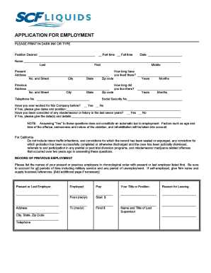 Tankerman Employment Form