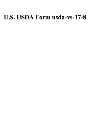 U S USDA Form Usda Vs 17 8 U S Federal Forms
