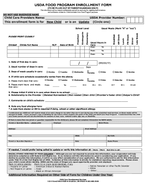 Daycare Food Program Online Forms Kansas