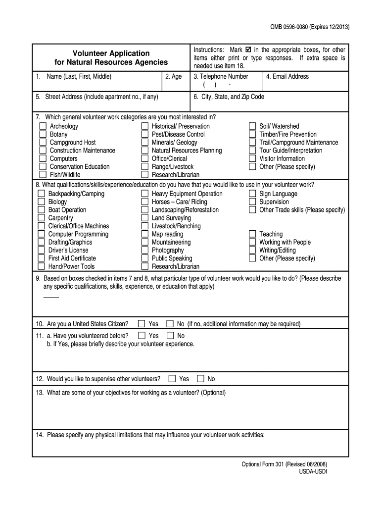  Application Natural Resources  Form 2008-2024