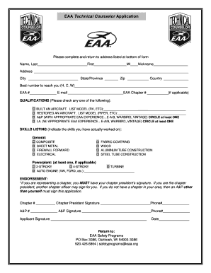 Eaa Technical Counselor  Form