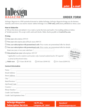 Indesign Form Templates