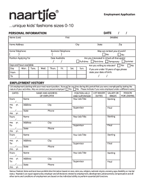 Naartjiekids Ca Form