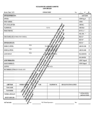 Niac Audit Checklist  Form