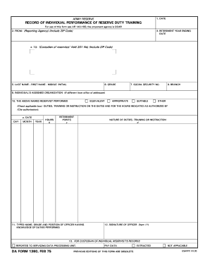 Fillable 1380 Army  Form