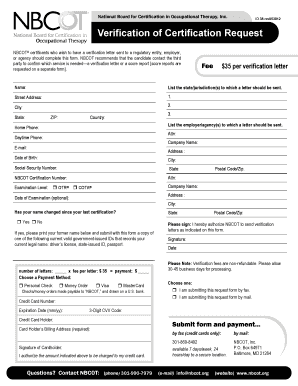 Nbcot License Lookup  Form