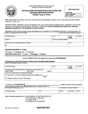 Ohio Application Identification Impaired  Form