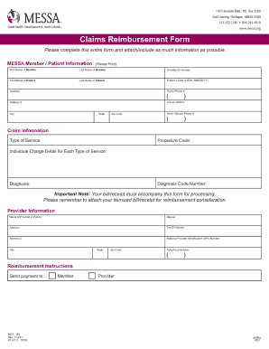 Messa Reimbursement Form