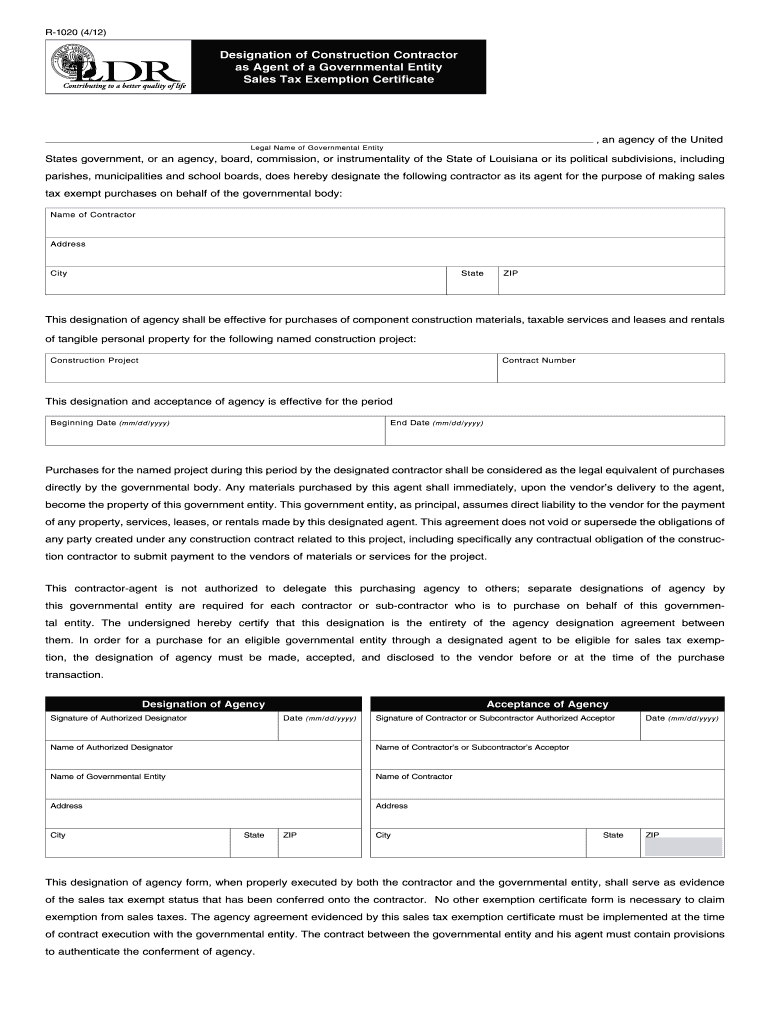 R 1020  Form