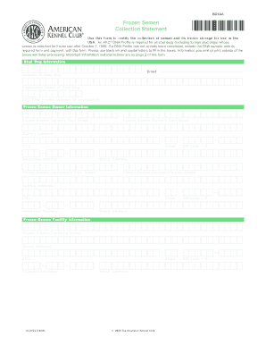 Frozen Semen Collection Statement Akc  Form