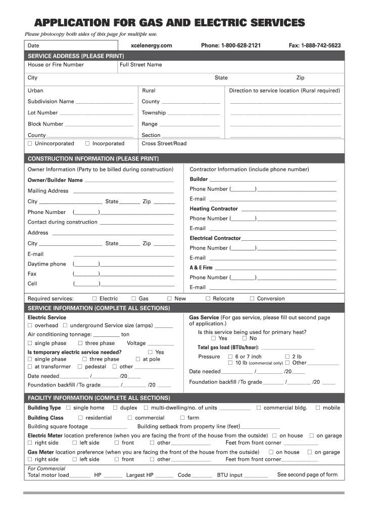 Xcel Fast App  Form