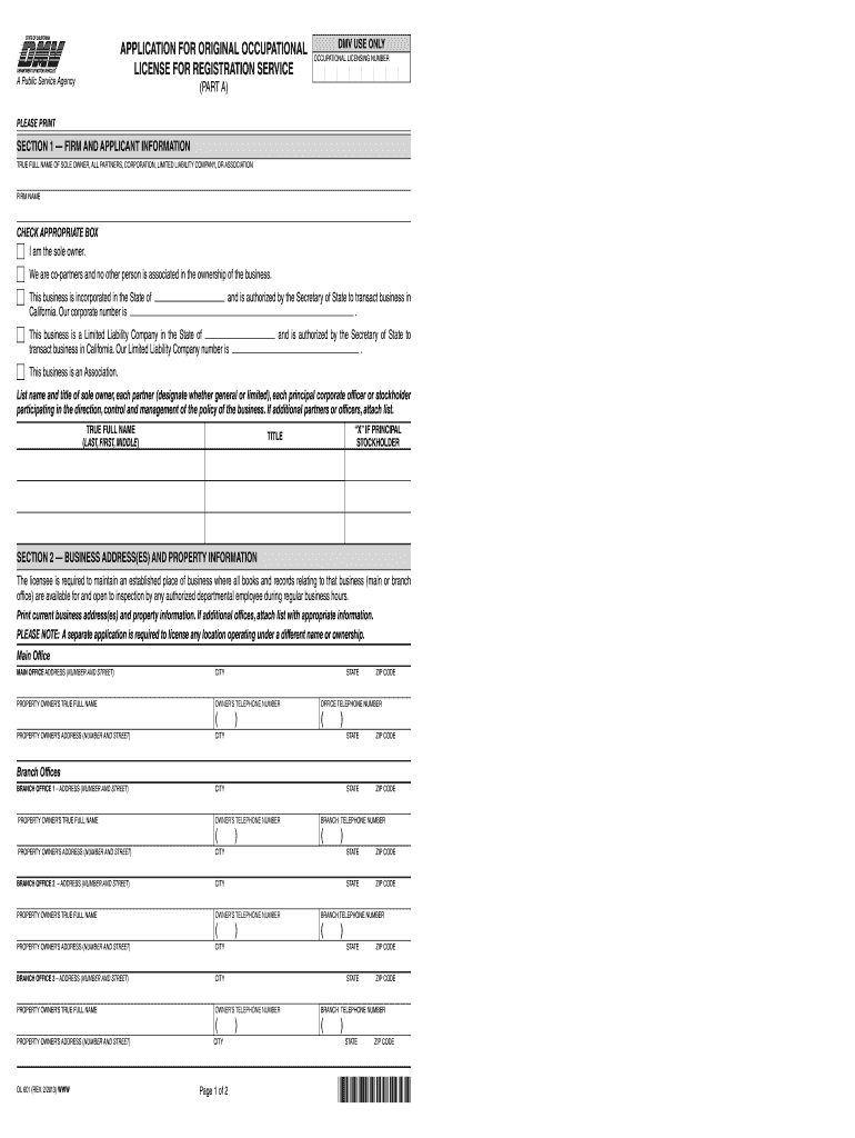  Ca 601 Form 2013-2024