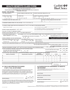 Carefirst Health Benefits Claim Form Fillable