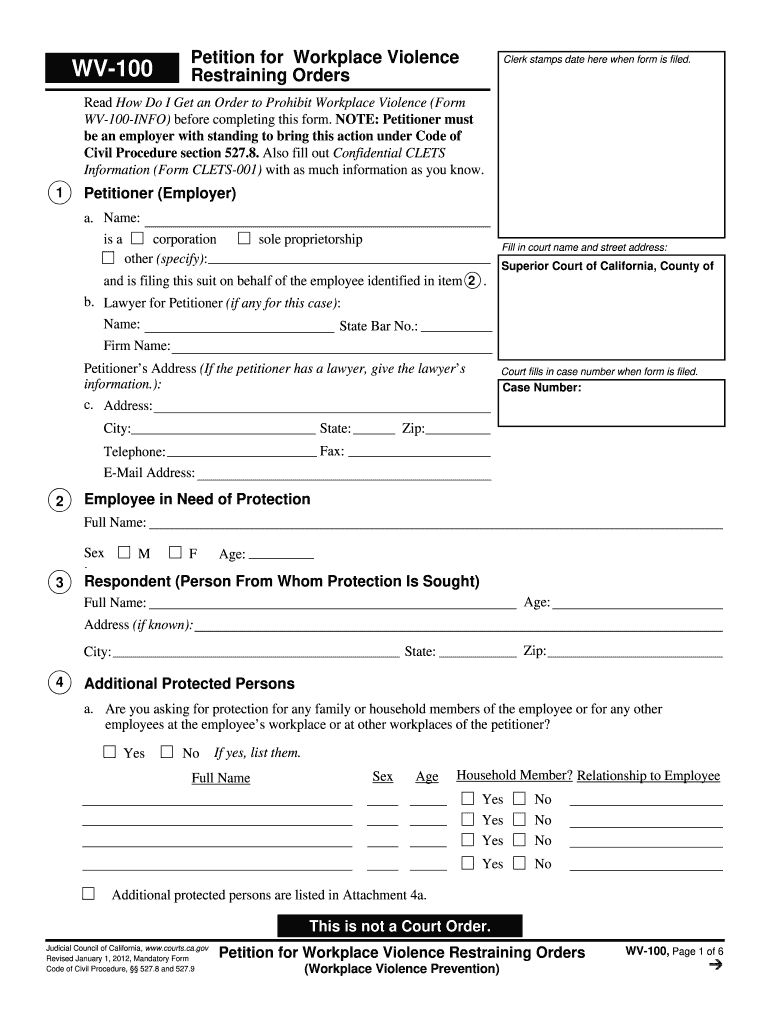  Wv 100  Form 2012