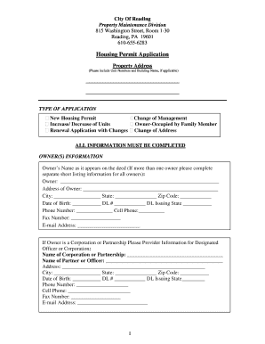 Who to Call About Rental Zoning Reading Pa Form