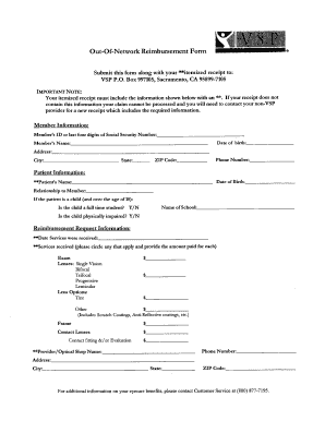 Vsp Member Reimbursement Form PDF