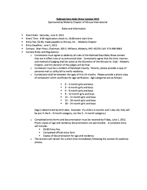 Baby Show Registration Form