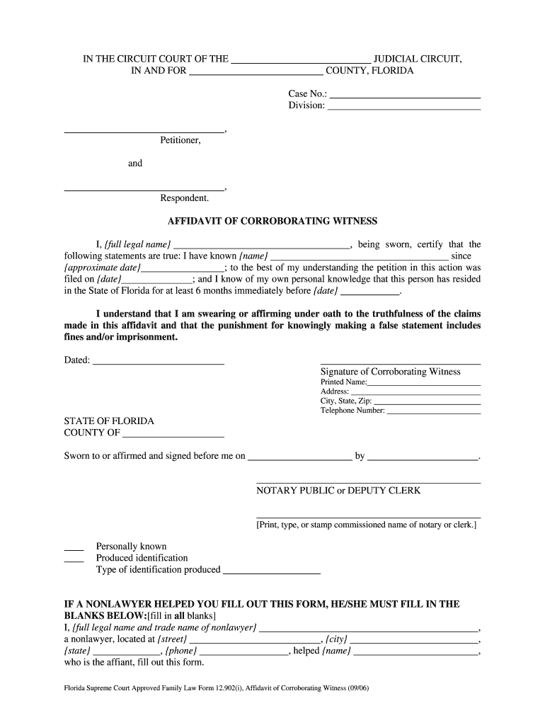 Affidavit for Court Marriage  Form