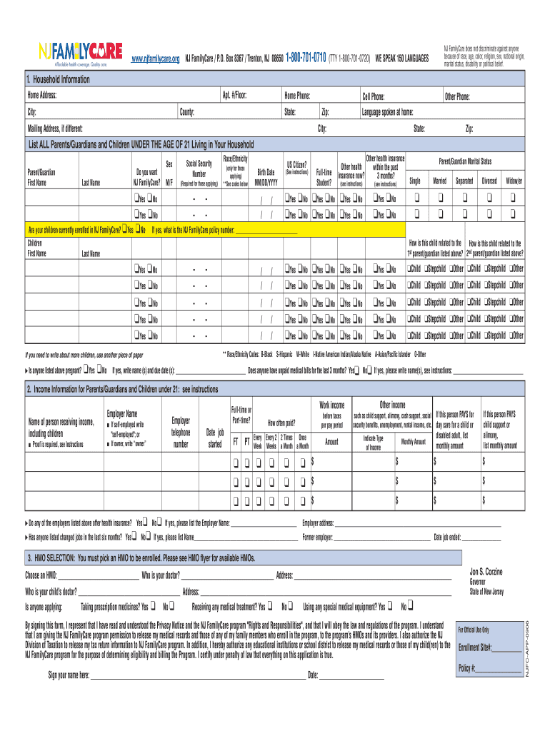  Where Do I Mail My Nj Familycare Renewal to  Form 2006