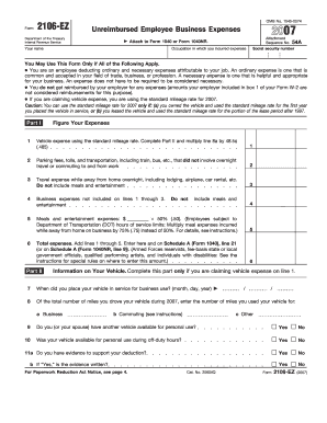 Form 2106 EZ Fill in Capable