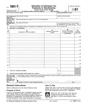 Form 1041 T IRS Irs