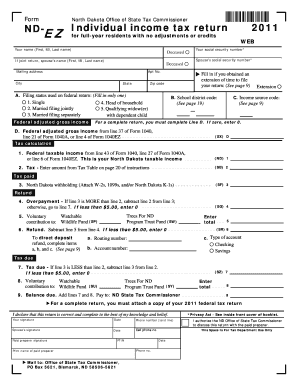 North Dakota Ndez Form Instructions