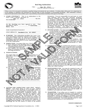 PDF Fillable Bedbug Addendum Form