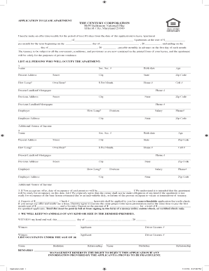 To Download an Application the Century Corporation  Form