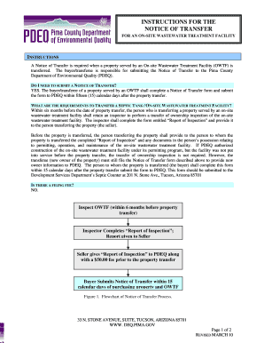 Pima County Deq Notice of Transfer Form