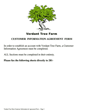The Credit Application PDF Form Verdant Tree Farm