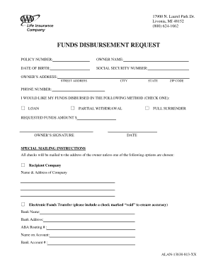 Funds Disbursement Request  Form