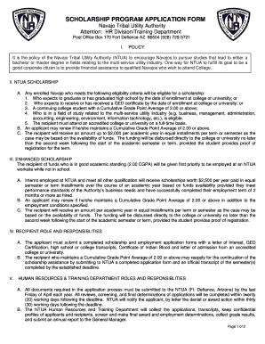 Ntua Scholarship  Form