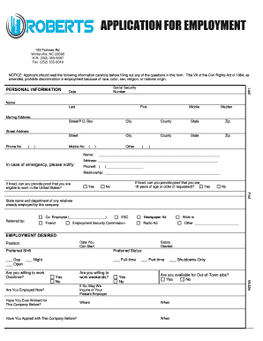 Roberts Company Winterville Nc  Form