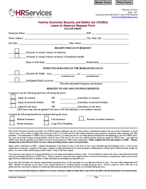  Vessa Leave Request Form 2010