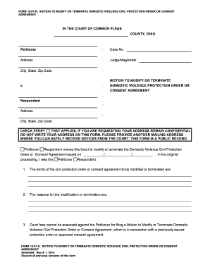 Ohio Motion for Modification Fillable Form