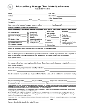 Intake Form in Spanish