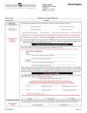 Western National Life Insurance Company Amarillo Texas  Form