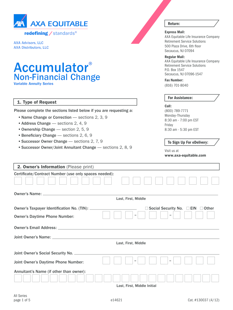 Axa Beneficiary Change Form