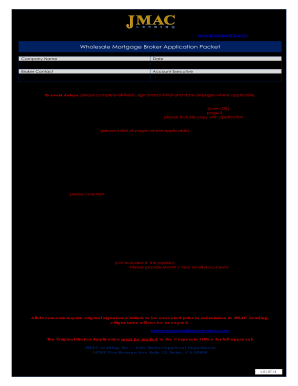 Jmac Broker Package Form