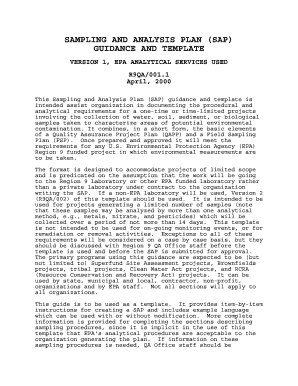 Sampling and Analysis Plan Guidance and Template Form