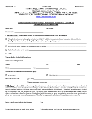Web Form 14 Authorization to Release Patient Information DOC
