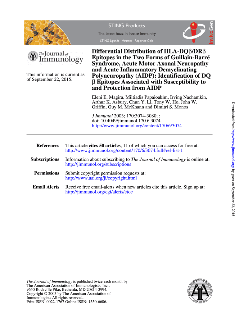 Differential Distribution of HLA DQ DR Epitopes in the Two Forms of Jimmunol