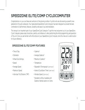 Specialized Speedzone 2 Manual  Form