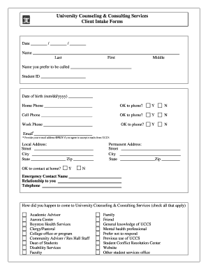 Counseling Intake Form