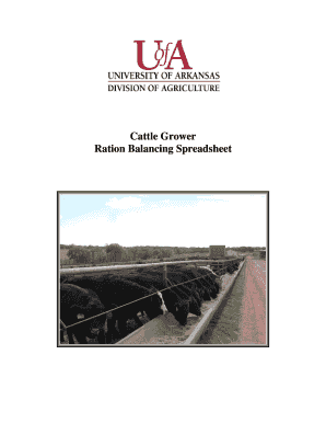 Cattle Grower Ration Balancing Spreadsheet  Form