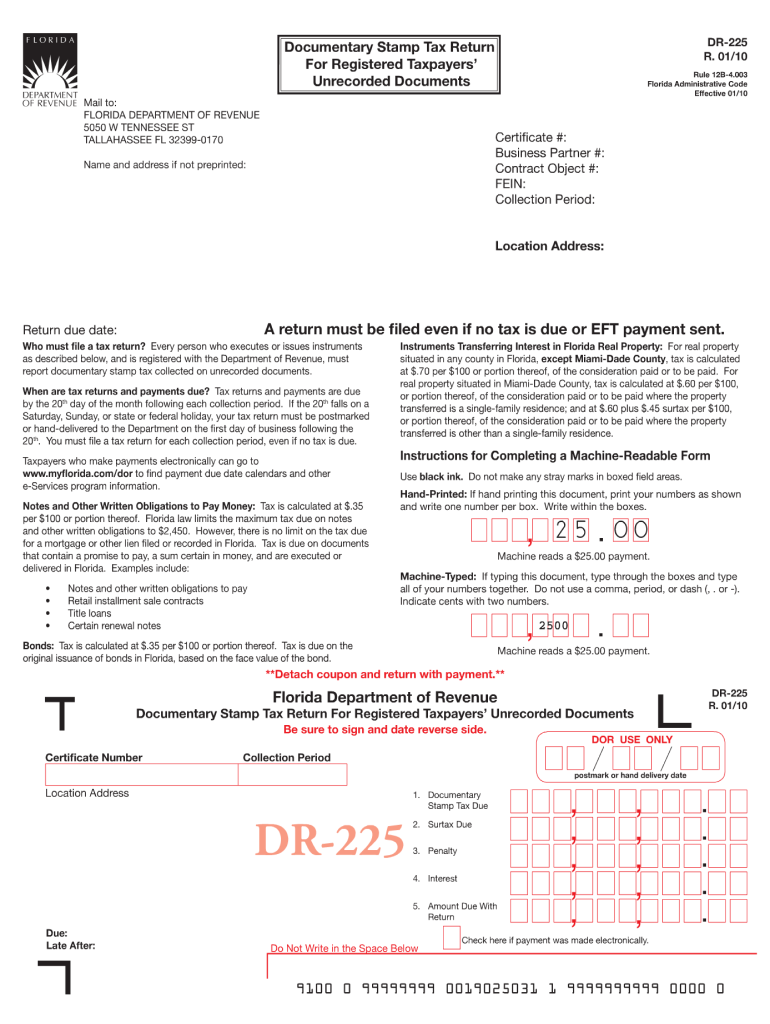  Dr 225  Form 2010