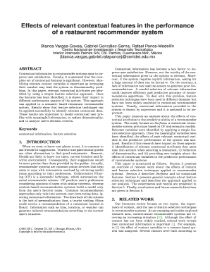 Effects of Relevant Contextual Features in the Performance of a Restaurant Recommender System