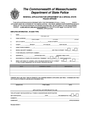 The Commonwealth of Massachusetts Department of State Police Mass  Form