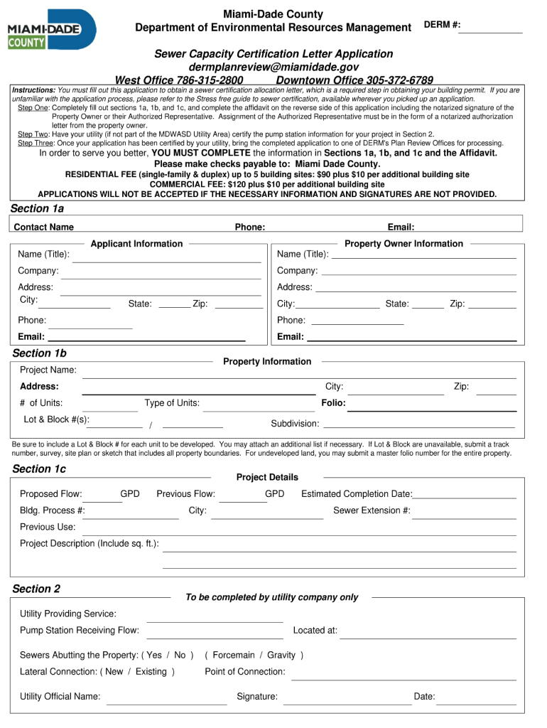 Sewer Application  Form