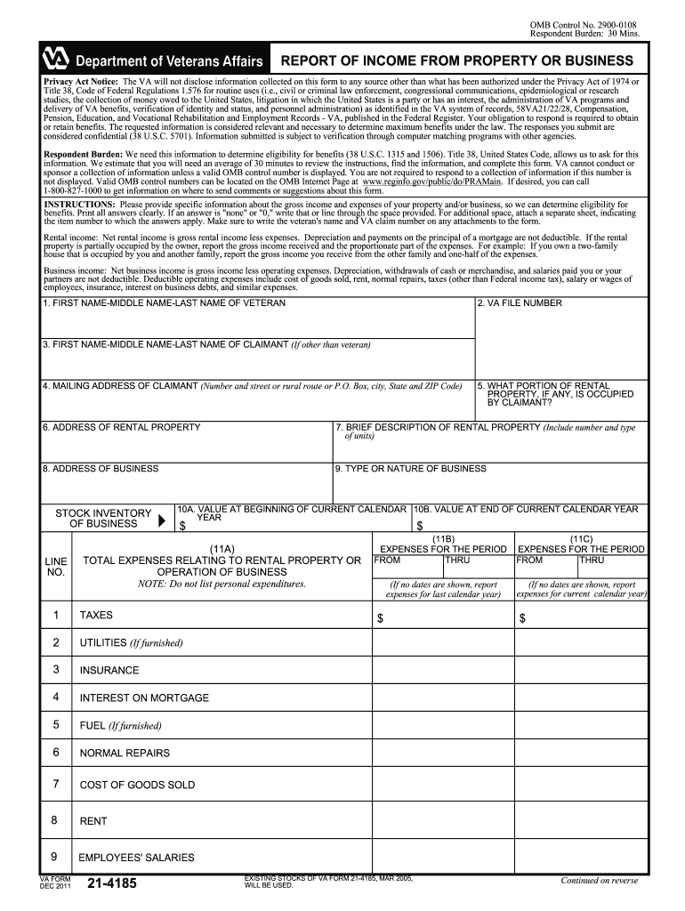 214185 Va Form Fillable